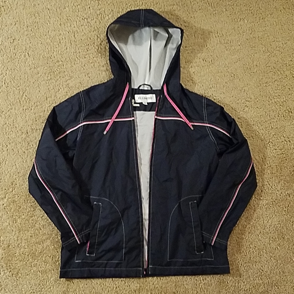 Vintage Windbreaker Navy Blue + Pink